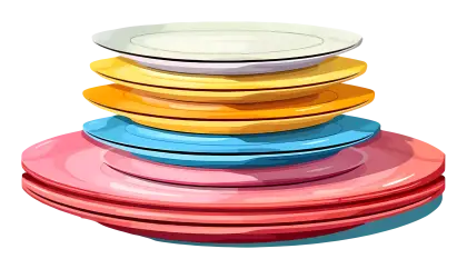 Stack of Colorful Plates