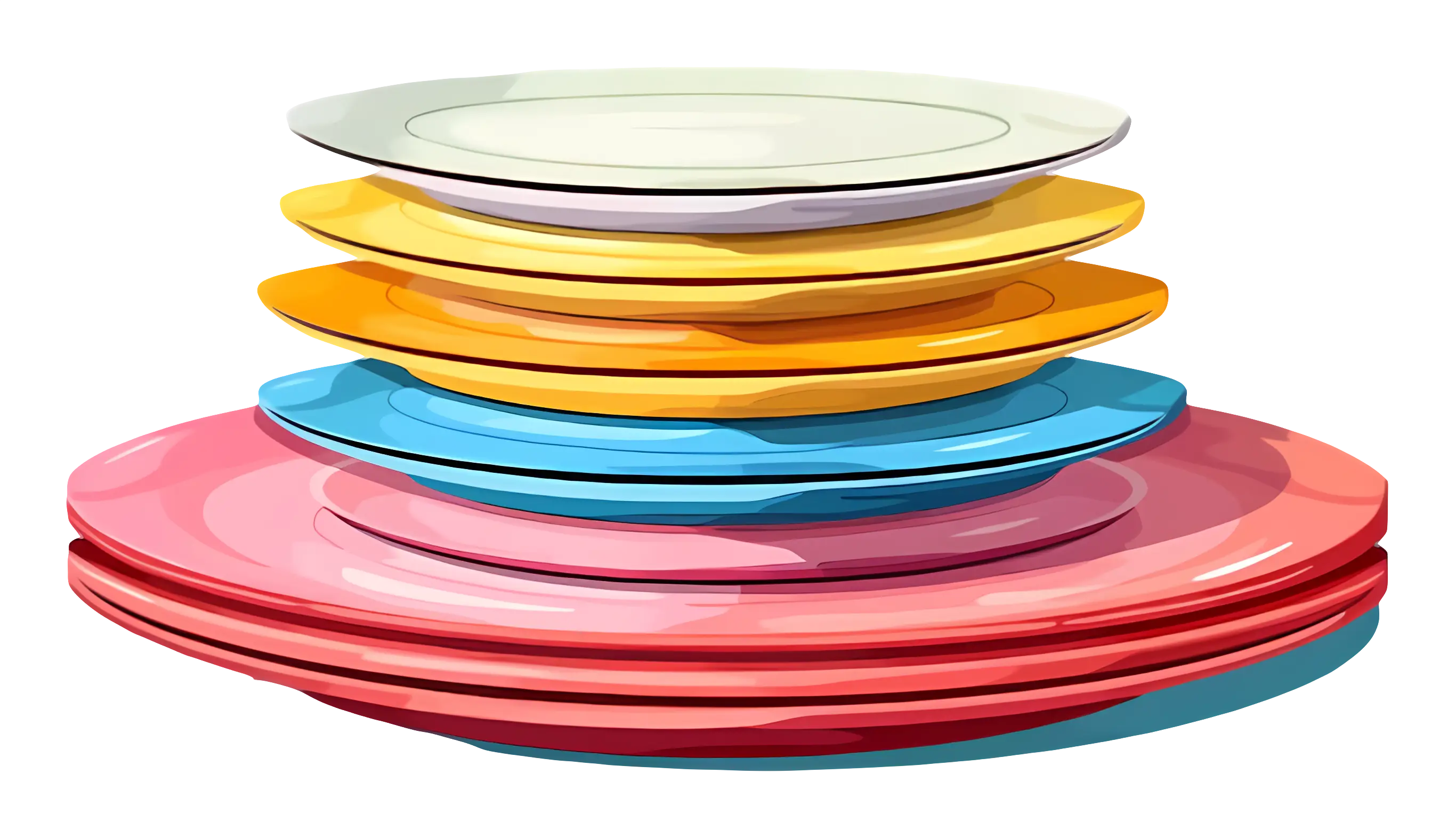 Stack of Colorful Plates