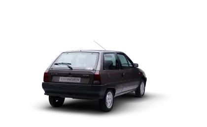 Rear View of Compact Car