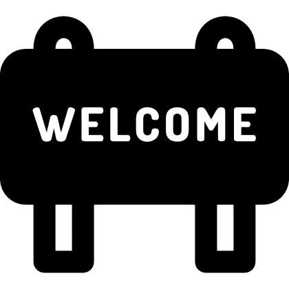 Black Welcome Sign