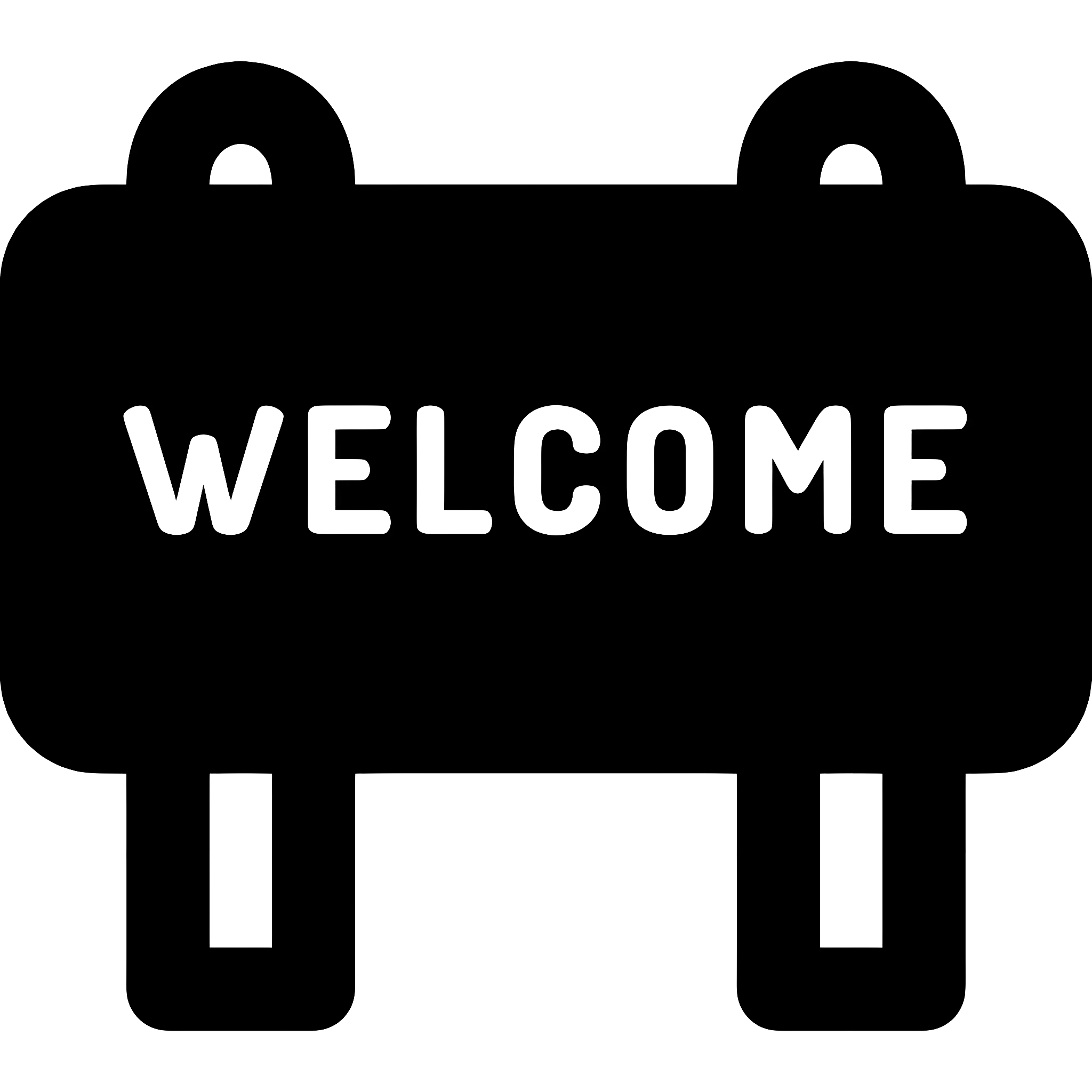 Black Welcome Sign