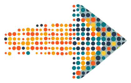 Colorful Dotted Arrow Pointing Right