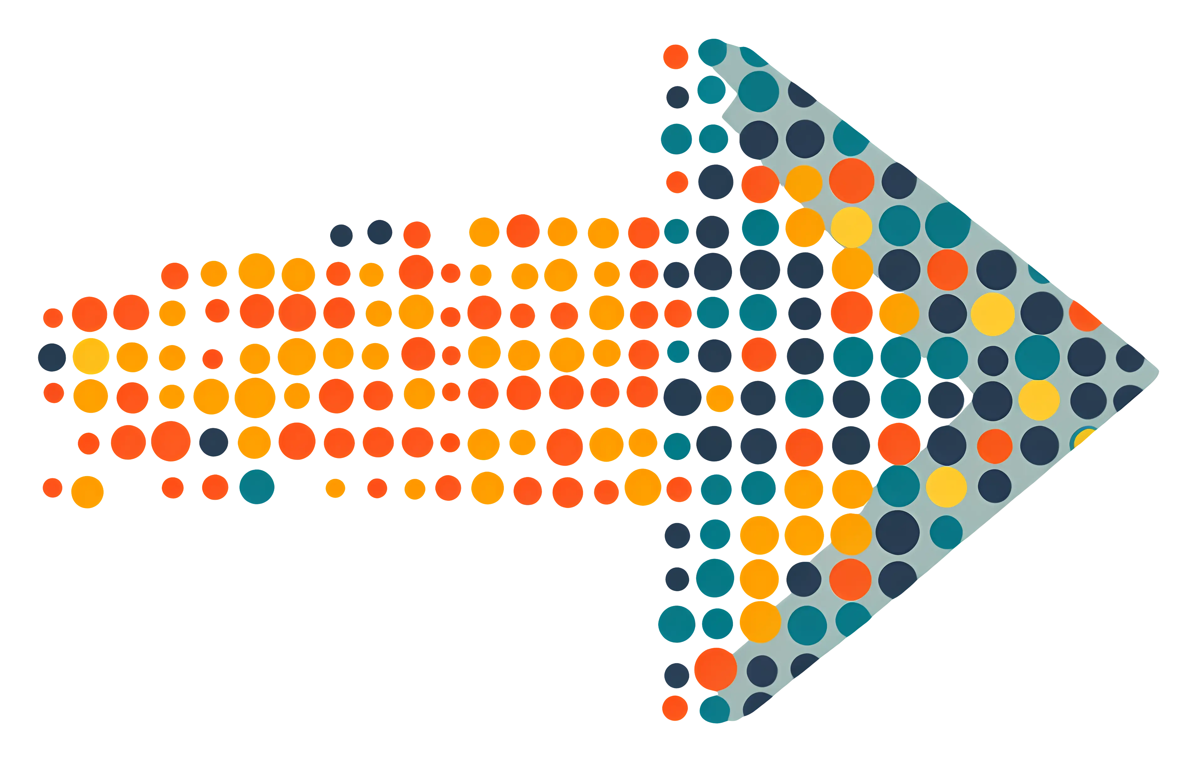 Colorful Dotted Arrow Pointing Right