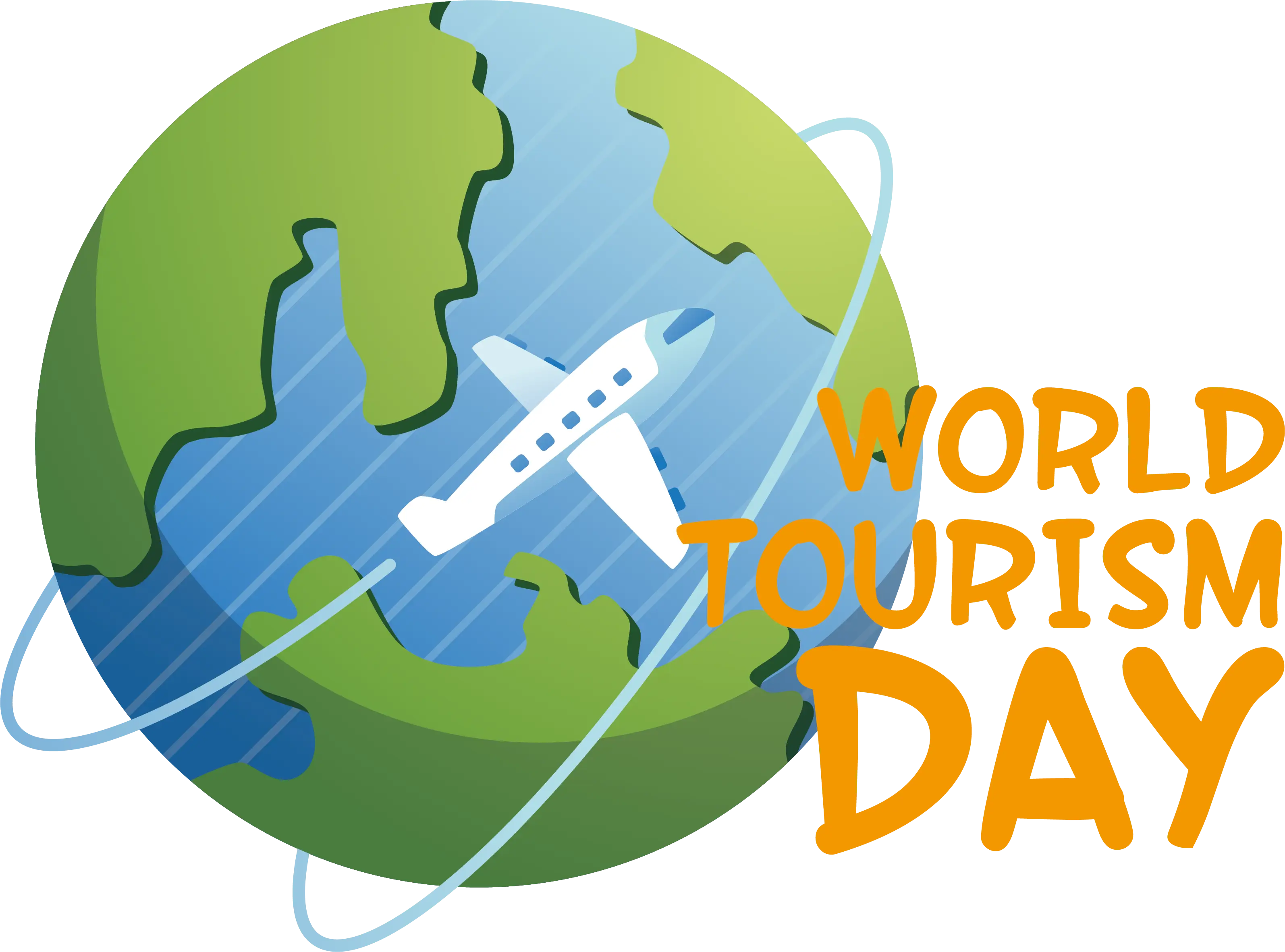 World Globe with Airplane Design for World Tourism Day