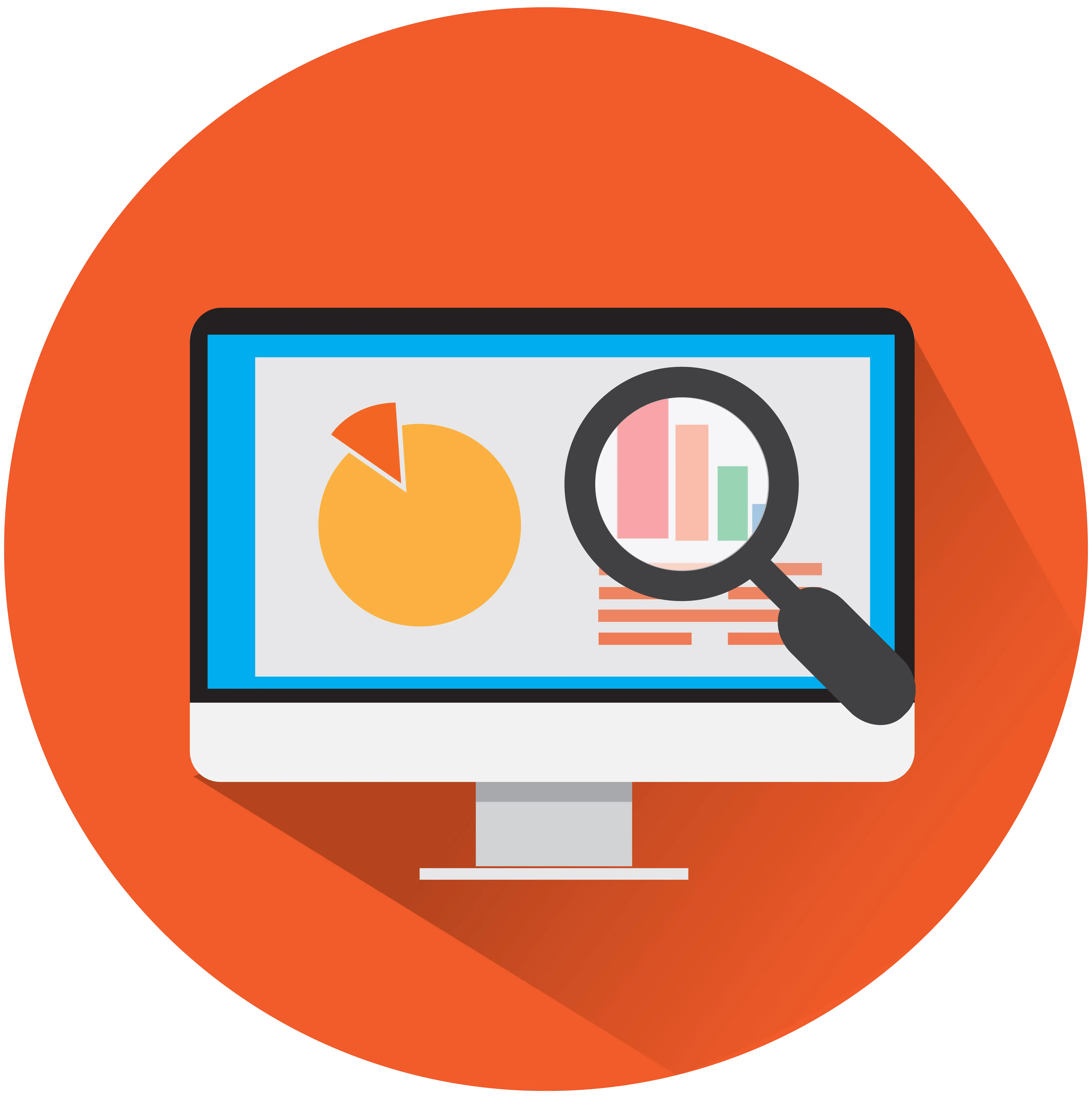 Data Analysis on Computer Screen Icon