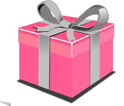 Pink Gift Box with Silver Ribbon