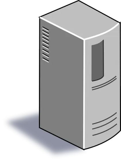 Gray Server Tower Illustration for IT Concept