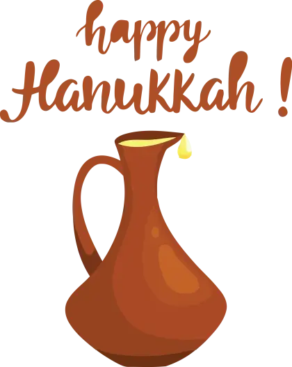 Happy Hanukkah with Traditional Jug