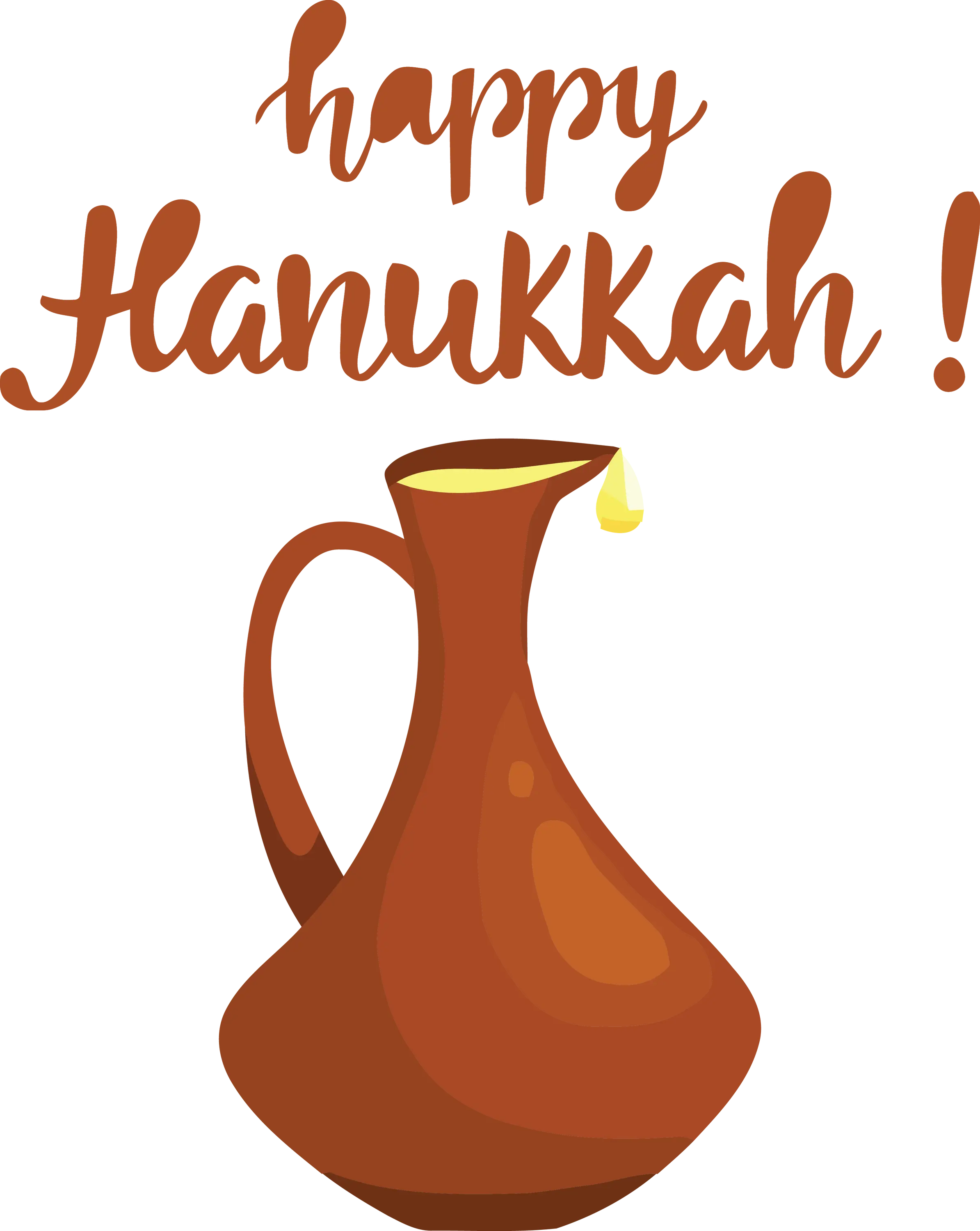 Happy Hanukkah with Traditional Jug