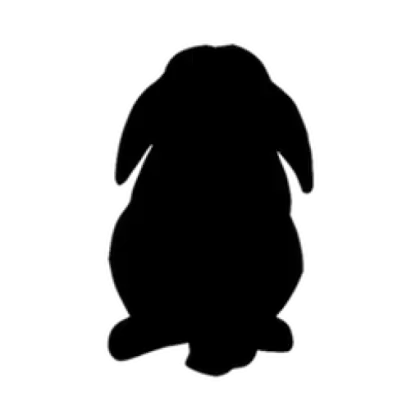 Black Silhouette of a Rabbit