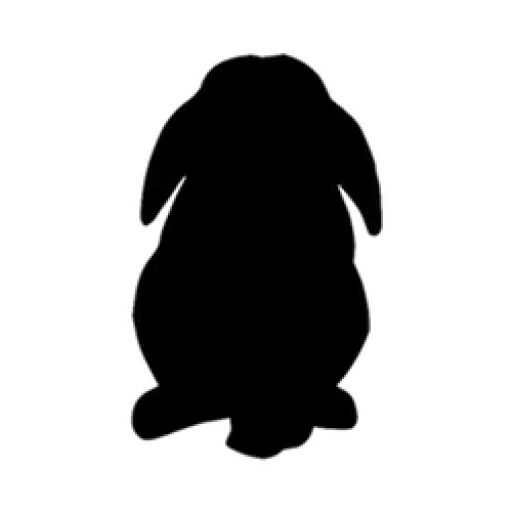 Black Silhouette of a Rabbit