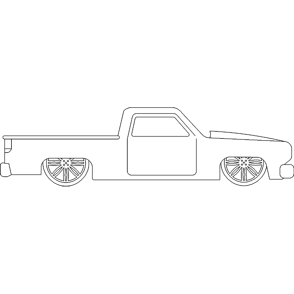 Pickup Truck Outline Drawing