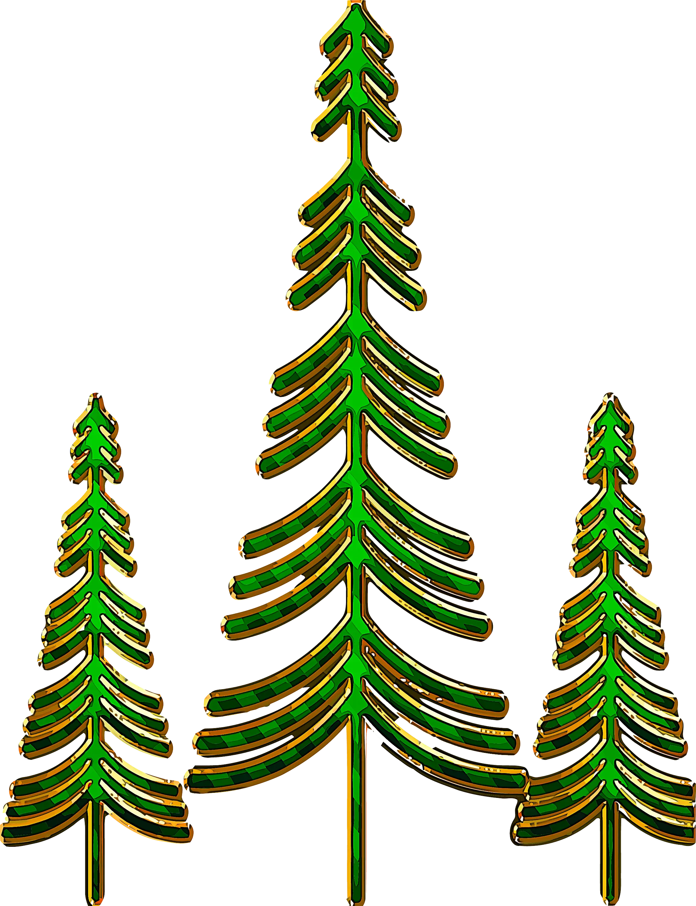 Green Pine Trees for Nature and Holiday Settings