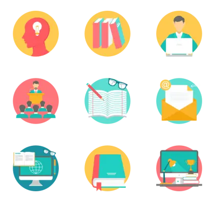Colorful Education Icons Set