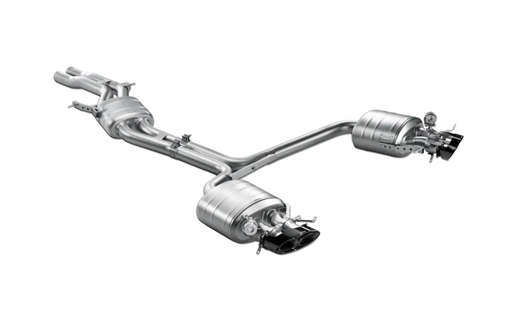 Car Exhaust System with Dual Muffler