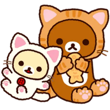 Bear and Cat Cartoon Characters