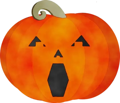 Halloween Pumpkin with Spooky Carved Face