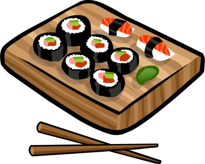 Sushi Platter with Chopsticks