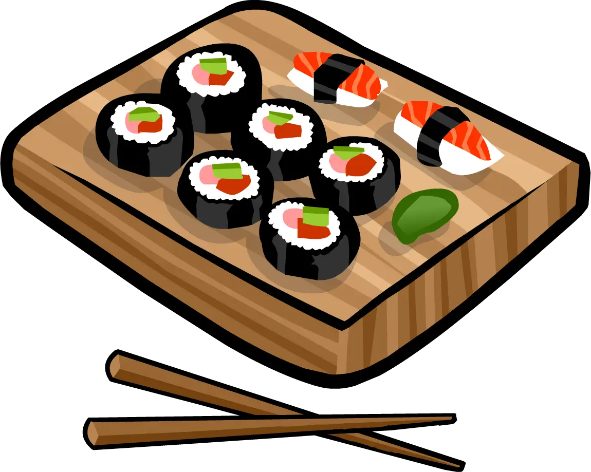 Sushi Platter with Chopsticks