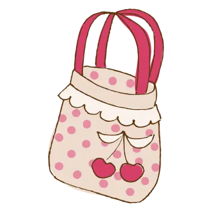 Cute Polka Dot Bag with Pink Handles