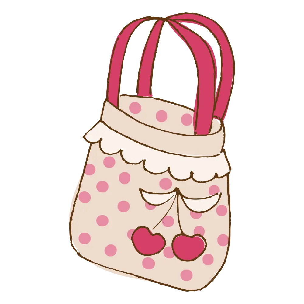 Cute Polka Dot Bag with Pink Handles