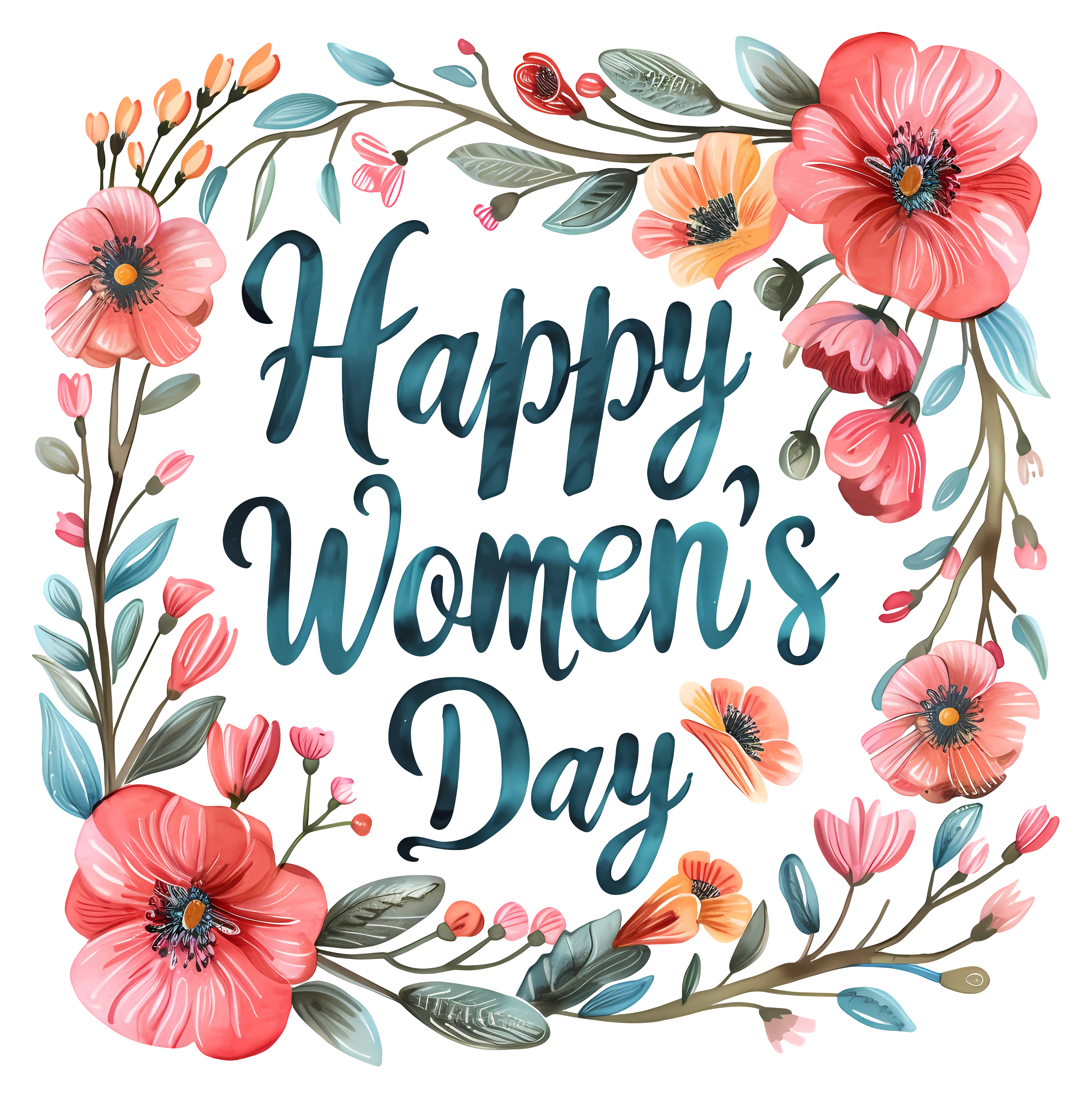 Women's Day Floral Greeting Card Design
