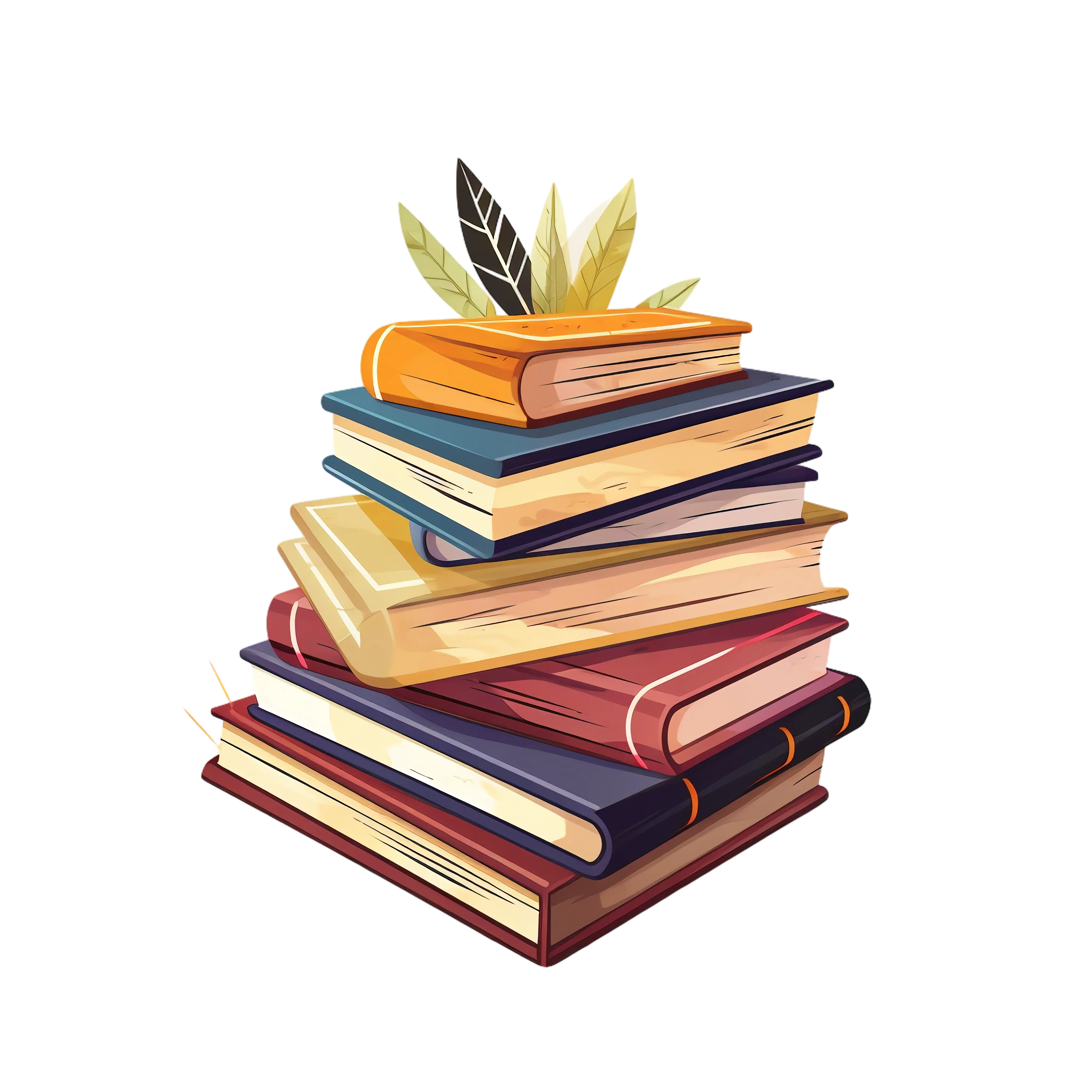Stack of Colorful Illustrated Books