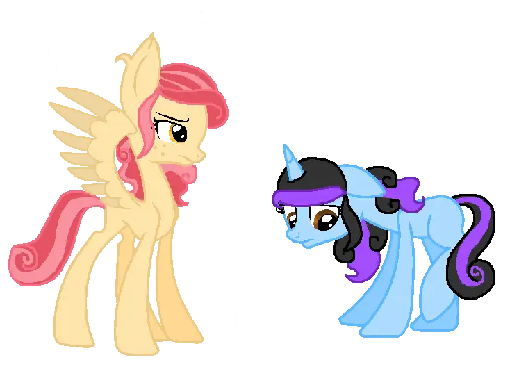 Two Cartoon Ponies Illustration