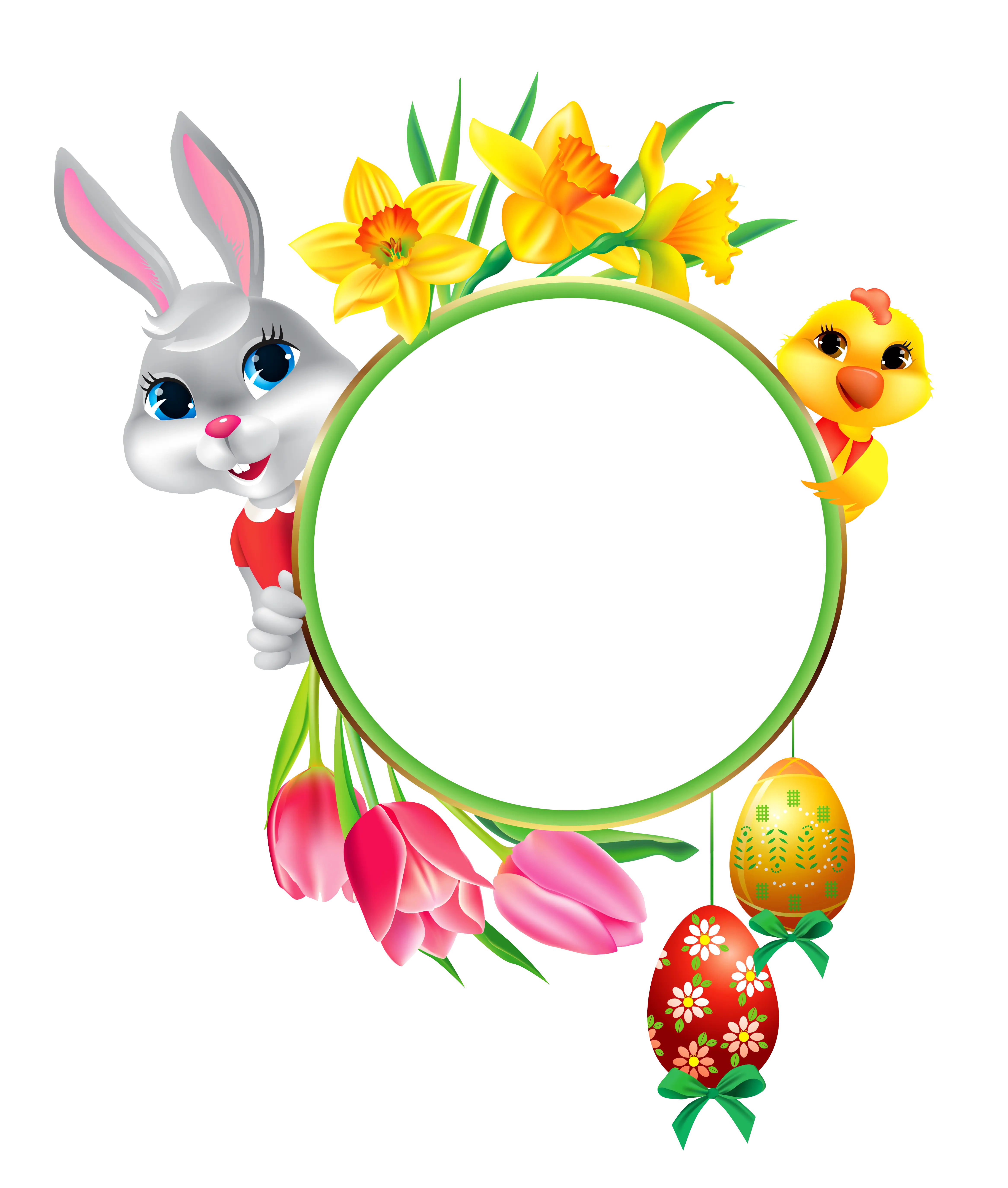 Easter Frame with Bunny and Chick
