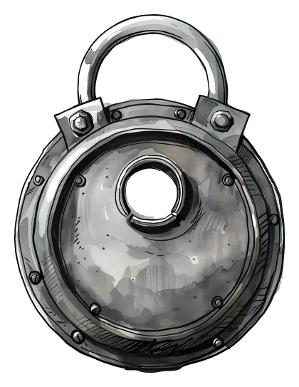 Round Metal Lock Illustration