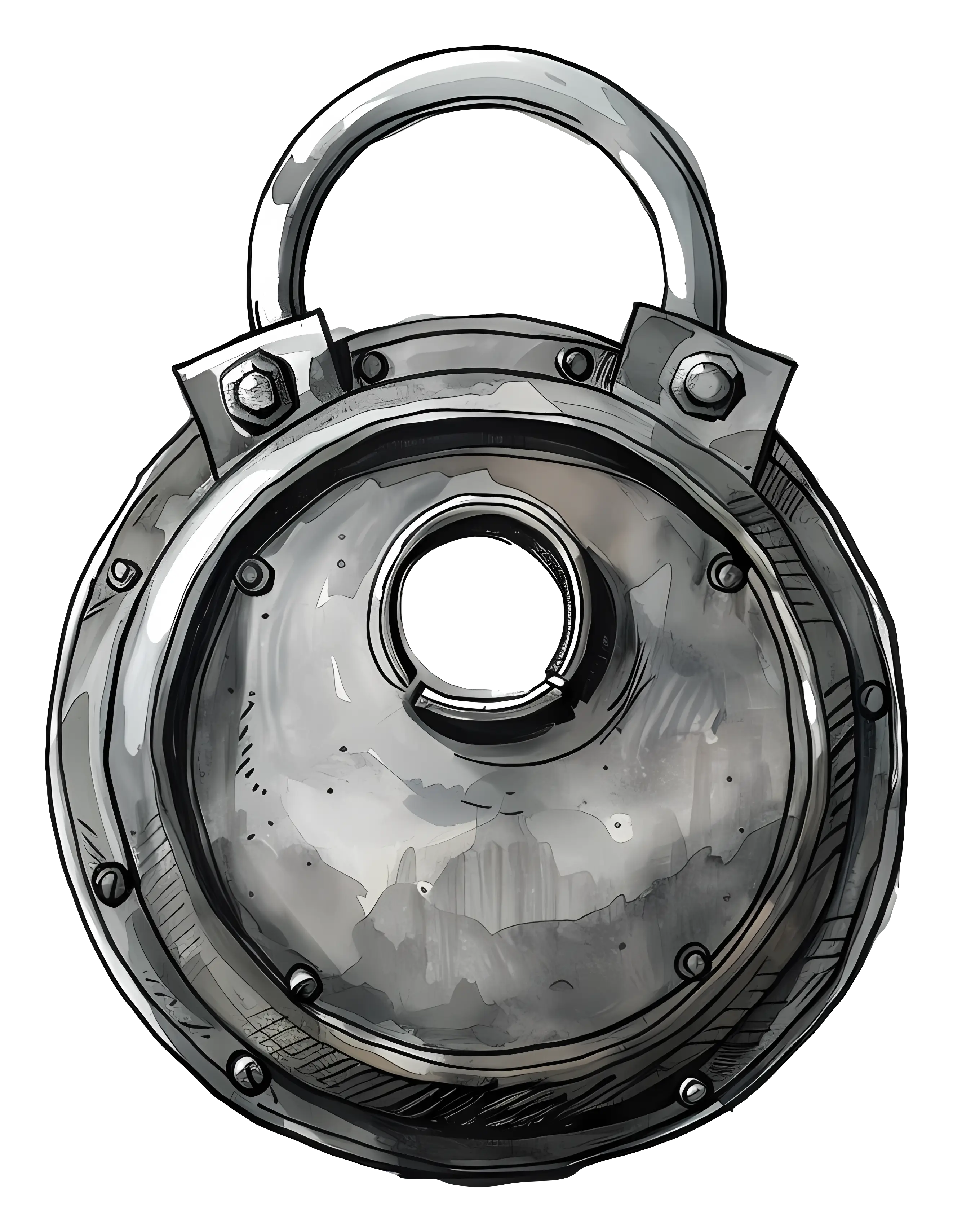 Round Metal Lock Illustration
