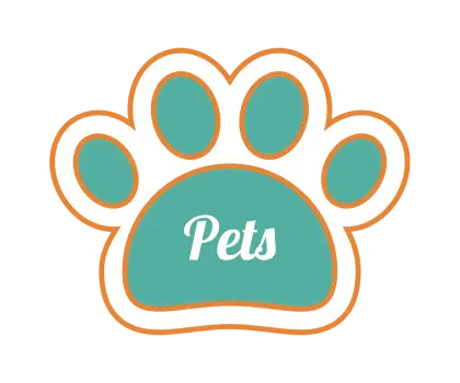 Teal Paw Print with &#039;Pets&#039; Text