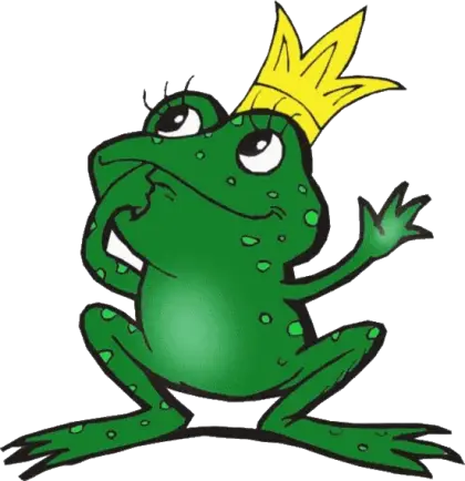 Cartoon Frog Prince with a Crown