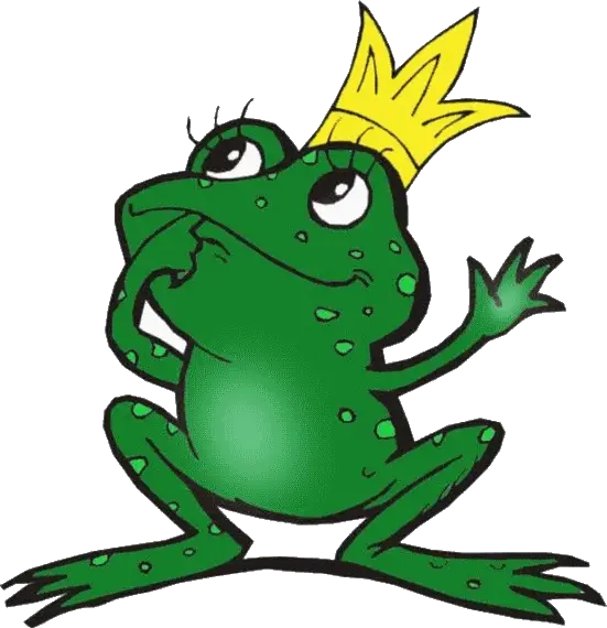 Cartoon Frog Prince with a Crown