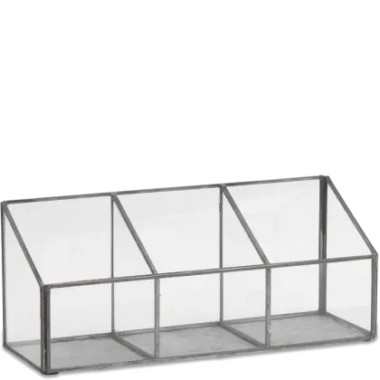 Transparent Glass Organizer with Compartments