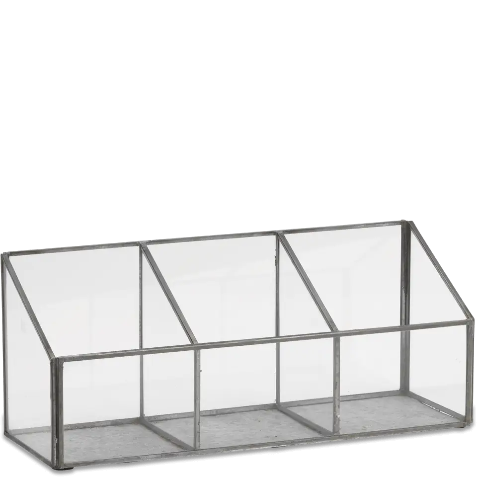 Transparent Glass Organizer with Compartments