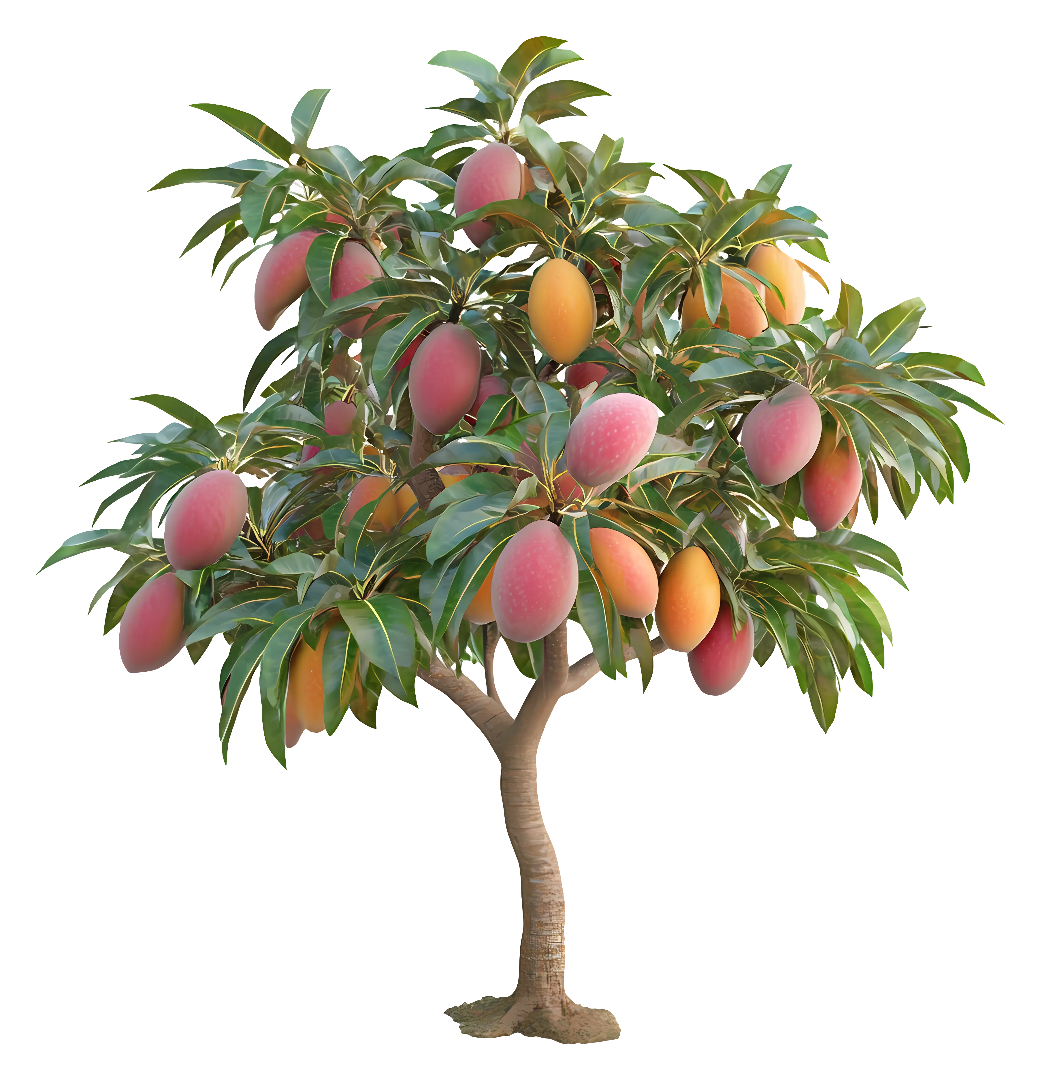Mango Tree with Ripe Fruits