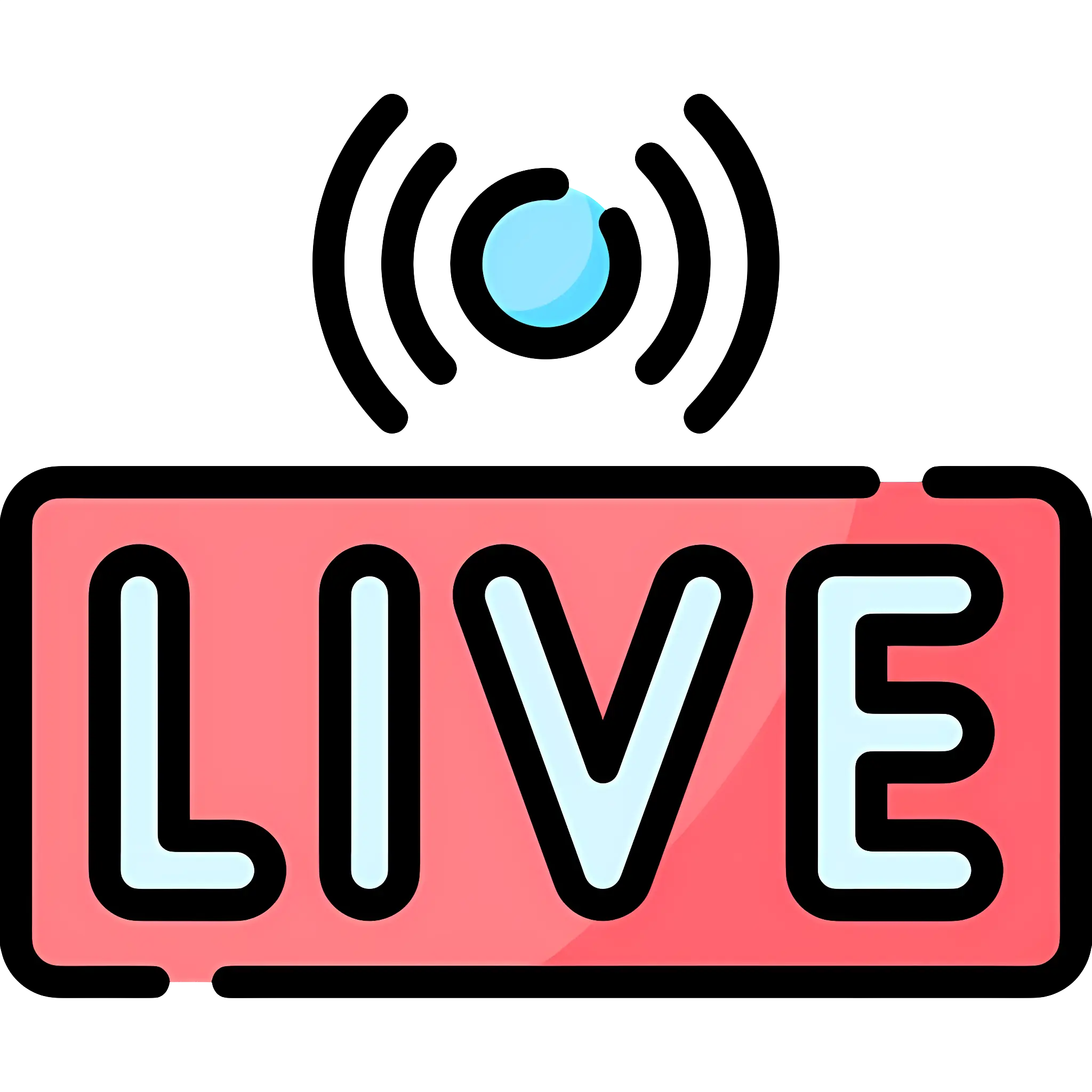 Live Streaming Icon in Minimalist Style