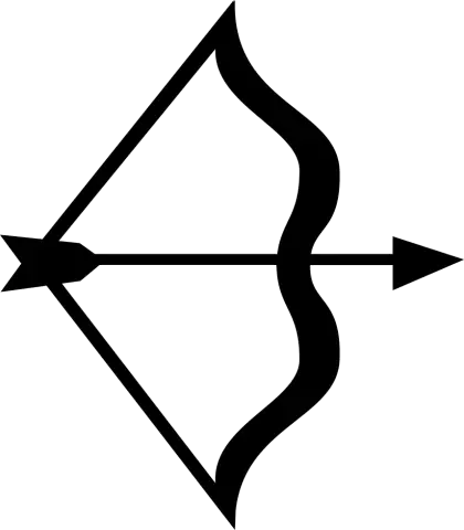 Black Bow and Arrow Symbol