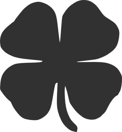Black Four-Leaf Clover Symbol