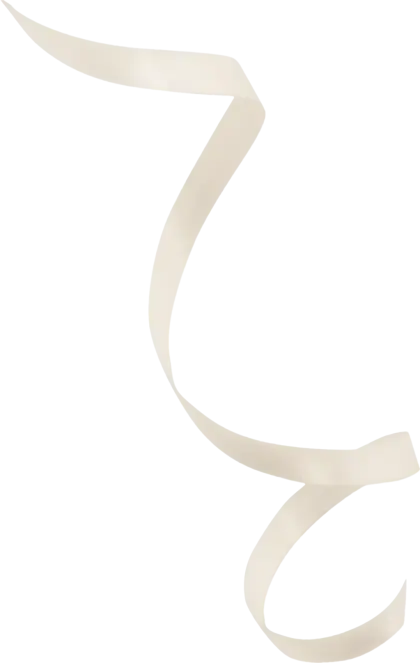 Decorative White Ribbon Swirling in Elegant Pattern