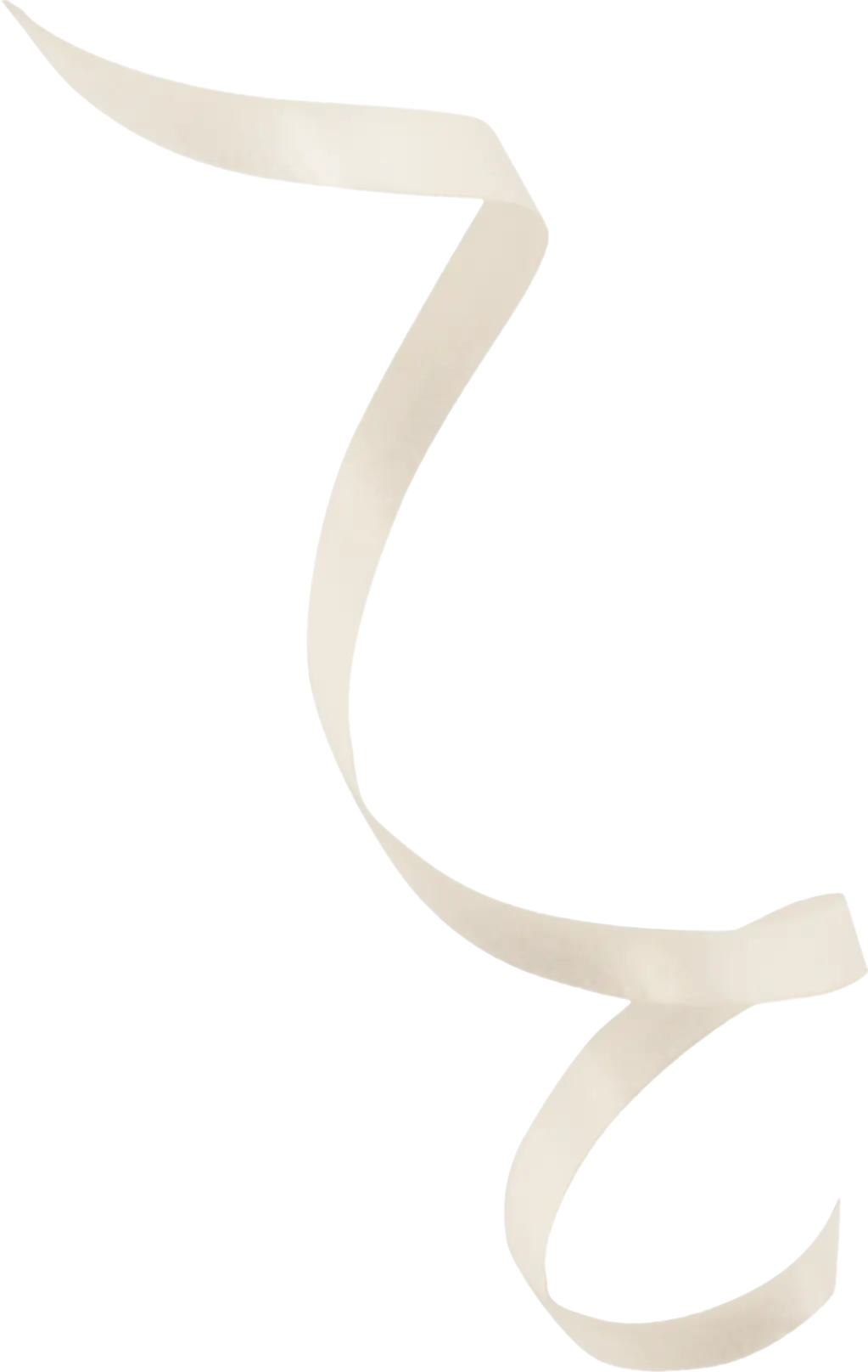 Decorative White Ribbon Swirling in Elegant Pattern