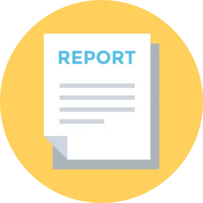 Report Document Icon in Flat Style