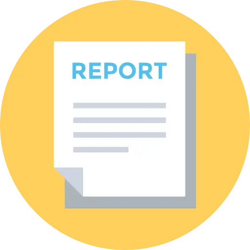 Report Document Icon in Flat Style