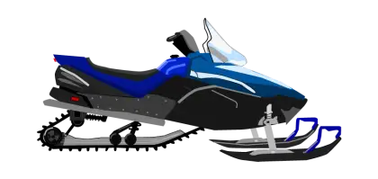 Blue Snowmobile Illustration