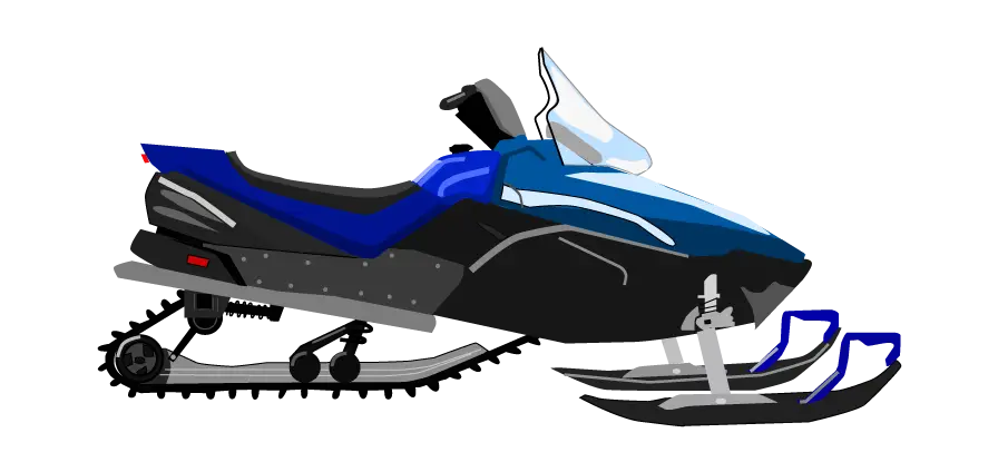 Blue Snowmobile Illustration