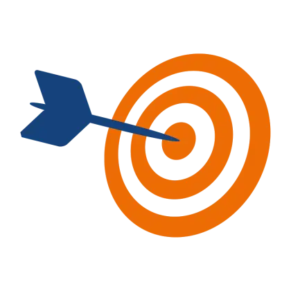 Orange and White Target with Arrow in Center