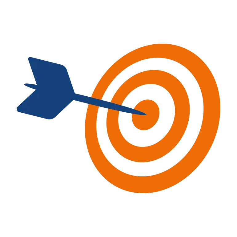 Orange and White Target with Arrow in Center