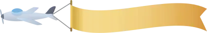 Airplane with Yellow Banner