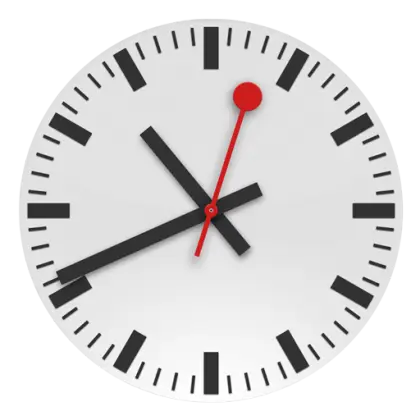 Circular Wall Clock with Red Second Hand